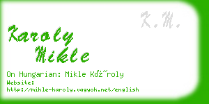 karoly mikle business card